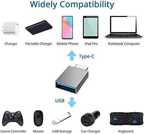 USB C до USB адаптер USB C MALE TO USB 3.1 Femaleенски адаптер со голема брзина трансфер на податоци компатибилен со IMAC 2021 iPad Pro, MacBook