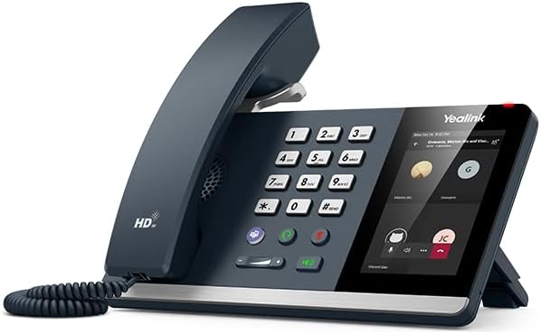 Yealink MP54-Teams Edition Desk IP телефон [5 пакет] Економичен IP телефон за тим, 4 инчен капацитивен екран на допир, POE, адаптер
