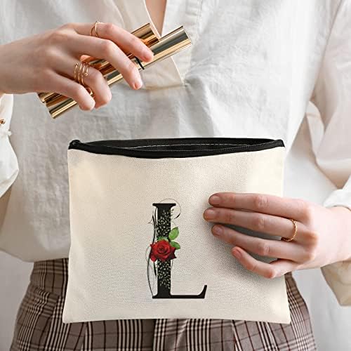 Дерте Почетна цветна торба за торбички писмо платно козметичка торба за шминка персонализирана монограмирана торби за подароци за жени