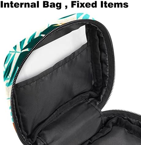 Womenените санитарни салфетки влошки за чанти дами менструална чаша торбичка девојки преносен период тампон за чување торба тропски лисја
