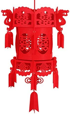 Кинески фенер Црвен кинески фенери пролетен фестивал фестивал не ткаени шупливи висечки висечки фенер 2 парчиња за свадбени