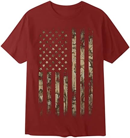 Dgztwll 4 ​​-ти јули маици за мажи летни обични 1776 патриотски кошули Ретро смешни starsвезди и ленти класични памучни врвови