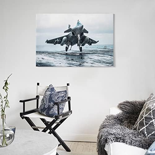 Авион Рафале авион за слетување на авиони носач на авиони воени авиони планина постер за спална соба декор Спорт пејзаж канцеларија