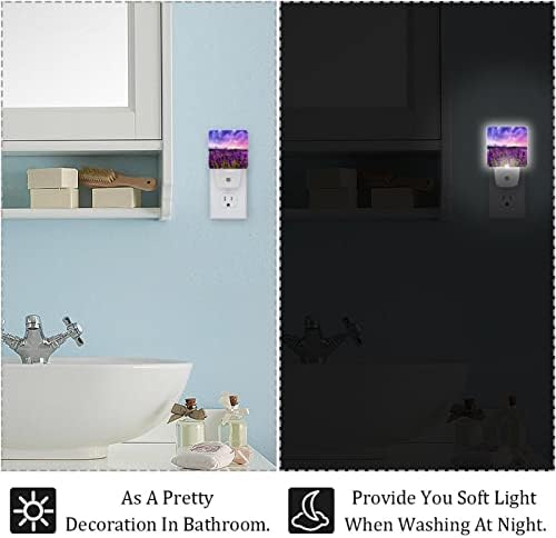 Lavenders LED ноќно светло, детски ноќни светла за приклучок за спална соба во wallидна ноќна ламба прилагодлива осветленост за скали во спална соба ходник за бебиња