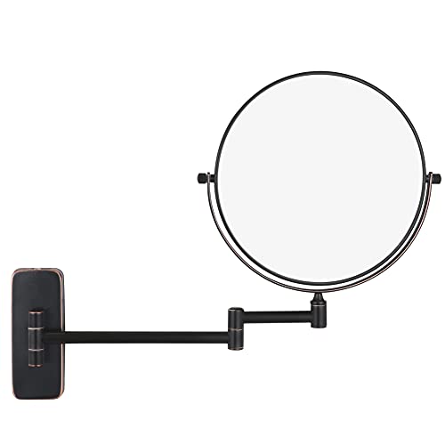 Гурун 8-инчен двострана wallидна ретровизор со огледала со 10x зголемување огледало за хотел, масло ја нанесува бронзената М1406O