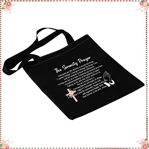 Jytapp христијанска тота торба Serenity молитва подарок за закрепнување подароци платно тота торба за жени Подароци за обновување зависност