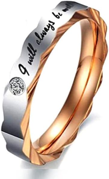 Колесо „Јас секогаш ќе бидам со тебе“ Класични прстени за мажи и жени-26410