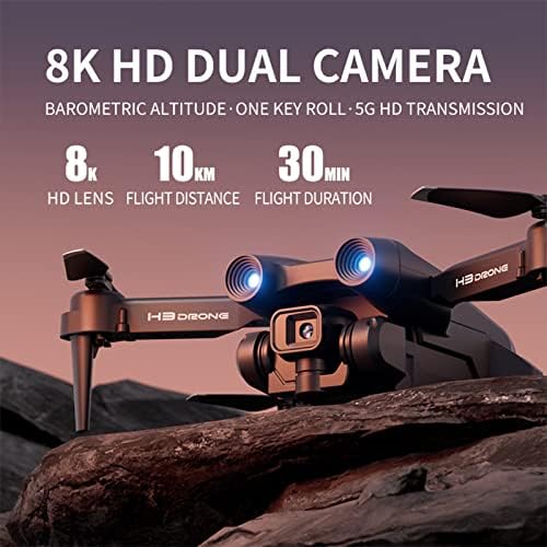 Дрон со камера за возрасни, 1080p HD RC Drone, WiFi Video Video, Hold hathert, режим без глава, сензор за гравитација, еден клуч за полетување
