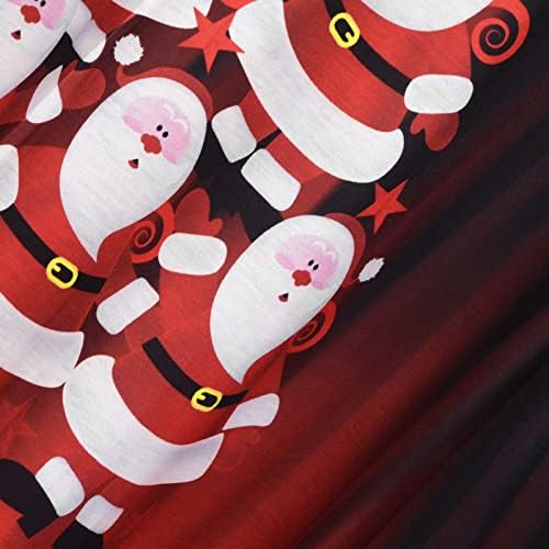 Грд божиќен џемпер палто за жени, дами со долг ракав Божиќ Дедо Мраз за печатење на врвови на врвови есен зимска тенка кошула