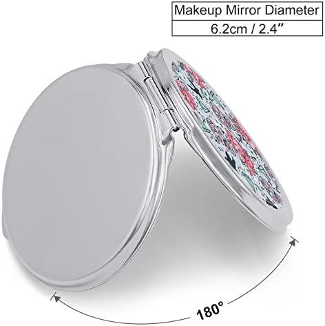 Дијамант череп Компактен огледало на џеб за патување со огледало на мали преклопни преносни рачни огледала