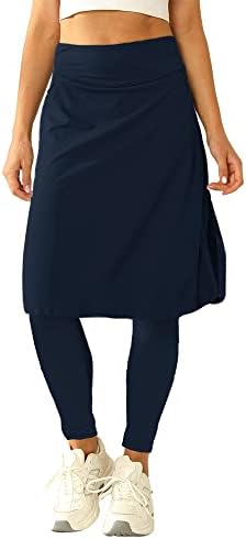 Aurgelmir женски тениски здолништа со високи половини со хеланки Должина на коленото Голф Скортс Атлетски здолништа со џебови со џебови