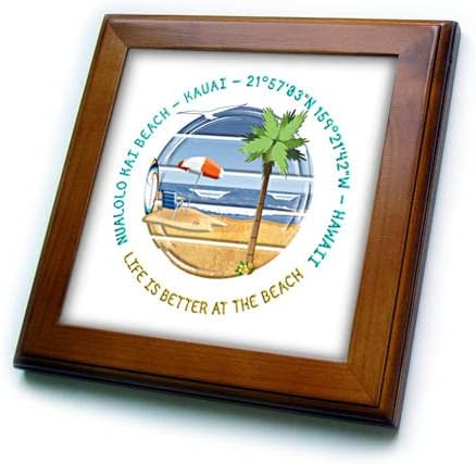 3дроза Американски Плажи-Плажа Нуалоло Каи, Кауаи, Хаваи Кул Патување. - Врамени Плочки