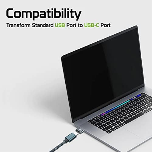 USB-C женски до USB машки брз адаптер компатибилен со вашиот Meizu Pro 6 Plus за полнач, синхронизација, OTG уреди како тастатура,