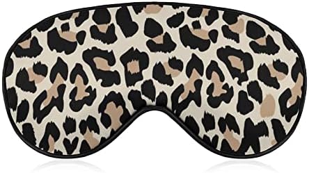 Леопард шема маска за спиење мека маска за очи за очи со прилагодлива лента за жени жени