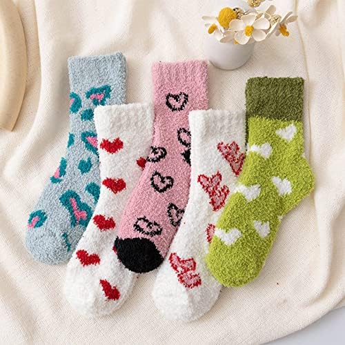 Менс нејасни чорапи, цртани цртани филмови, плишани чорапи, супер меки меки екипи образец зимски чорапи за спиење