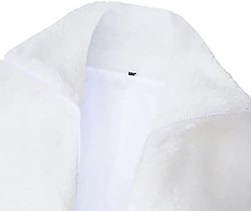 Seryu женски Fuzzy Sherpa Fleece јакна лесна елек пријатна кардиган кардиган патент од половината надворешна облека со џеб