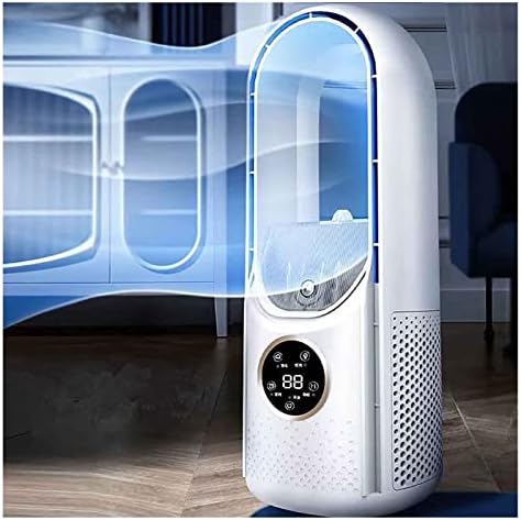 Преносен климатик на Hiccval, вентилатор за личен климатик со функција за тајминг, USB лисја без лисја за полнење на испарувачки ладилник