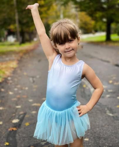 Arshiner Little Girls Sparkly Sequin Ballet Skirted Leotards Tutu Dress Ballerina Cross Straps Back Dance Outfits for Kids