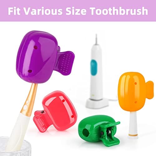 4 пакувања за четка за заби за заби, капаци за четка за заби, заштитен четка за четка, заштитен преносен пластичен клип за рачна и електрична четка за заби, патување в