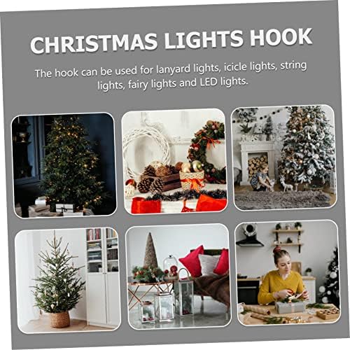 Doitool 50pcs жица светло кука светлина за декорација на куки куки на отворено куки за висечки метални олуци лесни клипови Божиќни