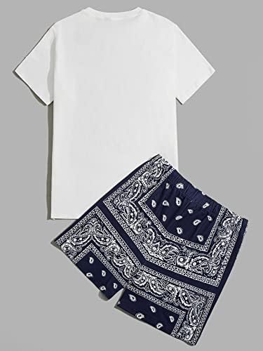 Fioxa Облека со две парчиња за мажи, џеб, закрпи и панталони за печатење на шамии на половината