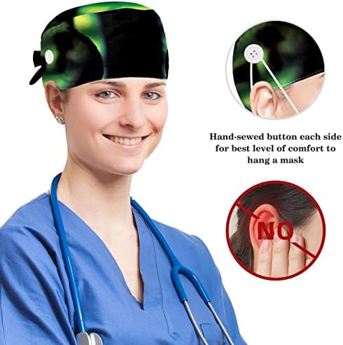 Медицински капачиња прилагодливо работно капаче со копчиња и лакови за лакови на косата