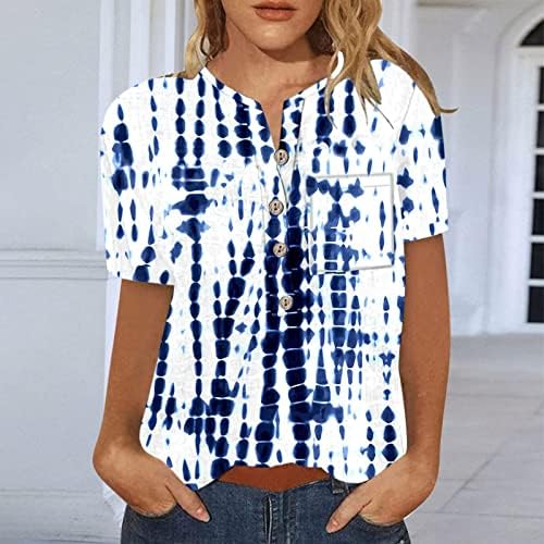 Плус големина на врвови за жени со кратки ракави со кратки ракави, симпатична печатена блуза со блуза лабава графички матични маички