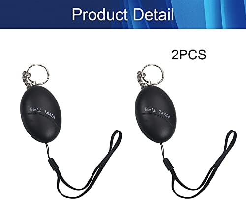 Личен аларм AicoSineg ABS 120dB Лични безбедносни аларми за безбедносни плочи за куфери за прицврстувачи на куфери за куфери црни 2 парчиња