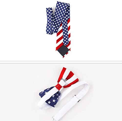 Абаодам 2 парчиња Во 1 Сет Ѕвезда И Пруги Вратоврска И Џебна Крпа Американскиот Ден На Независноста Врски Марама Мода Печатење