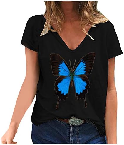 Bmisegm жени летна пеперутка Баги маица врвна маичка за кратки ракави