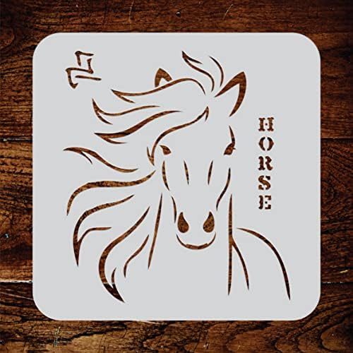 Матрица За Глава на коњ, 4,5 х 4,5 инчи - Коњска Фарма За Животни Кинеска Година На Матрици За Коњи За Сликање Шаблон