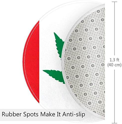 Хеох марихуана канадско знаме, нелизгазат 15,7 тркалезни теписи теписи за деца спална соба бебе соба игра Расадник