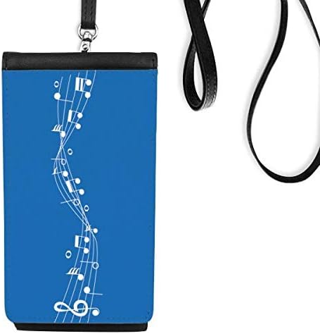 Сина енергетска музика 5-ле Телефон Телефон Паричен чанта Смартфон виси кожена црна црна боја