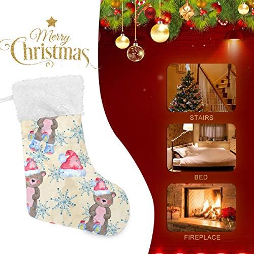 Пимилагу XMA Божиќна мечка Божиќни чорапи 1 пакет 17,7 , виси чорапи за Божиќна декорација