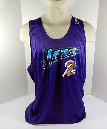 1990 -тите во Јута џез 2 игра издадена виолетова бела практика Реверзибилна маичка 3XL 91 - НБА игра користена