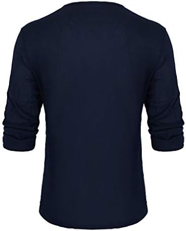 Xxbr Долги ракави против маици за вратот за мажи, цврста тајландска хипи кошула плус големина памучна брчка случајна удобна