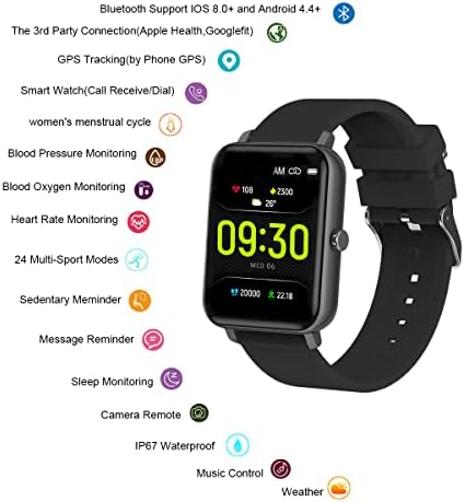 Паметен часовник за жени мажи - SmartWatch Направете повици за одговори за телефони со Android iOS компатибилен фитнес тракер