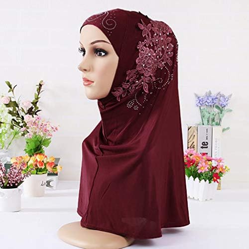 Гроздобер капи за жени Шал -плетена плетена шал обвивка за глава, повлечете го удобно хиџаб двојно лизгање на шал