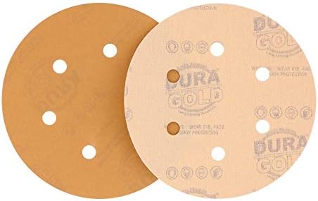Dura-Gold 3000 Grit 6 Дискови со шкурка, 6 дупки и 6 кука и јамка DA плоча за поддршка