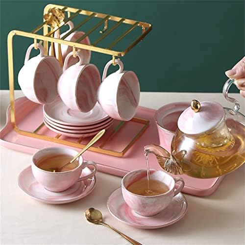 N/A Нордиски стил варен овошен чај чај чај чаша цвет чајник постави англиски попладневен чај чај сет стаклен загревање на свеќата