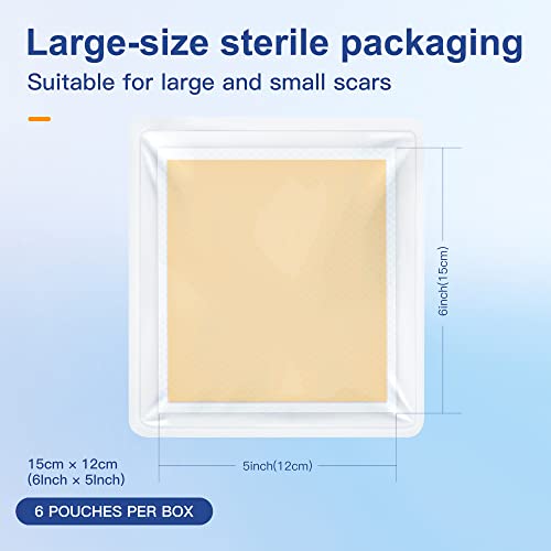 6 пакувања со големи димензии силиконски гел чаршафи 6 x 5 - Медицински стерилни пакувања со силиконски лузни чаршафи - за неправилно отстранување