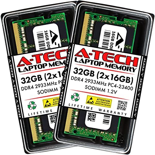 A-Tech 32gb Комплет RAM МЕМОРИЈА за Acer Нитро 5 AN515-55 - 55SD Игри Лаптоп | DDR4 2933MHz SODIMM PC4 - 23400 Меморија Надградба Модули