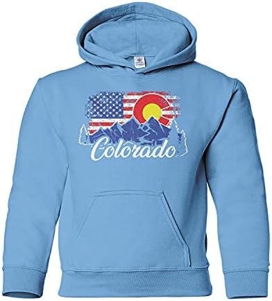 Threadrock Детска Колорадо планини Американско знаме младинско дуксерот
