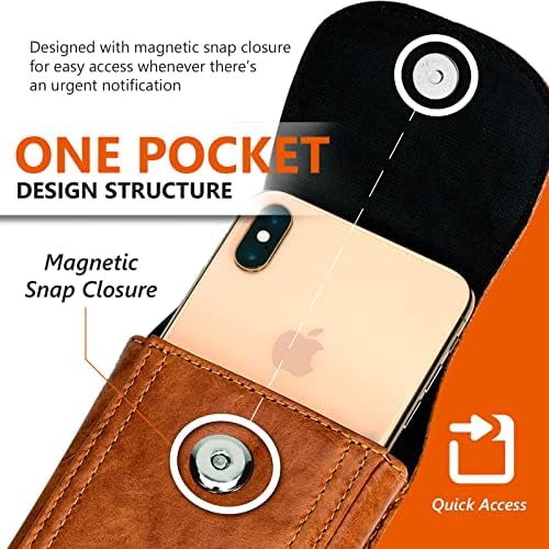 Хенгвин 2 Спакувајте Вертикални Футроли За Мобилни Телефони од Кожа Со Клип За Ремен За Појас Торбички За Појас за iPhone 14 Pro Max 14 Плус