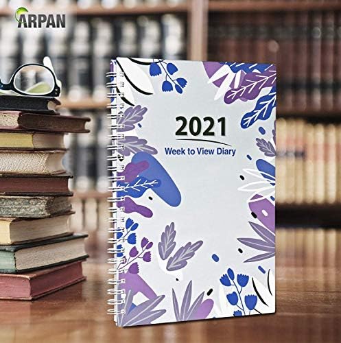 Арпан 2021 А5 Недела За Прегледување Дневник Гроздобер Дизајн Дневник За Зафатен Живот