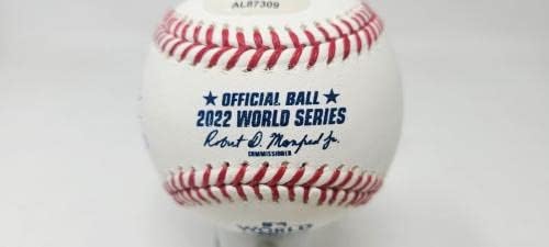 Џим ДУШЕК МЕК Мекингвејл Ја Потпиша Светската Серија На Астрос 2022 Бејзбол ПСА/Днк-Бејзбол Со Автограм