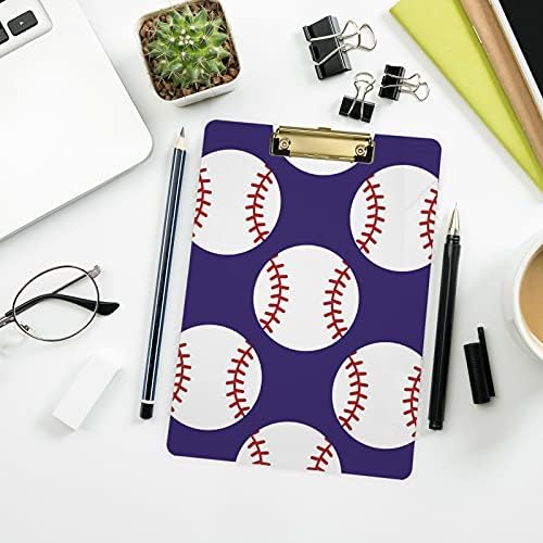 Бејзбол Виолетова Пластична Табла со Исечоци 9x12, 5 Акрилни Табли Со Исечоци Со Клип Со Низок Профил А4 Големина На Букви Тешка Табла