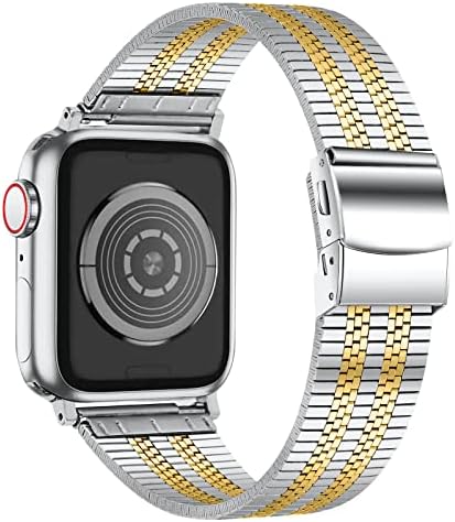 Моран Компатибилен со Apple Watch Band 38mm 40mm 41mm 42mm 44mm 45mm Метален Нараквица Од Нерѓосувачки Челик Прилагодлив Ремен За Замена за