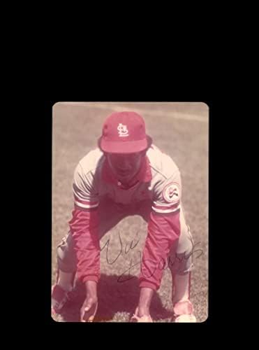Вик Харис потпиша оригинална 1970 -та 4x5 Снафота Фото Сент Луис кардинали на Кобс Вригли