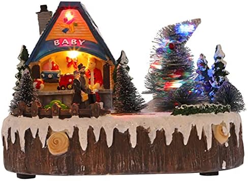 Vorcool ја предводеше Божиќната смола куќа Божиќ, ротирачка музика од ѓумбир од ѓумбир од ѓумбир, осветлена селска декор за зимска маса, декор
